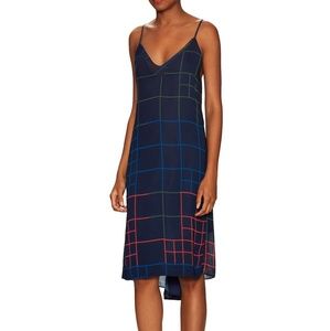 Silk V-Neck Navy Slip Dress